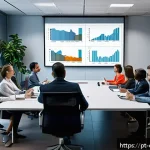 규제준수 업무의 실무 능력 향상법 - A modern corporate office scene focused on a diverse, professional team engaged in a compliance trai...